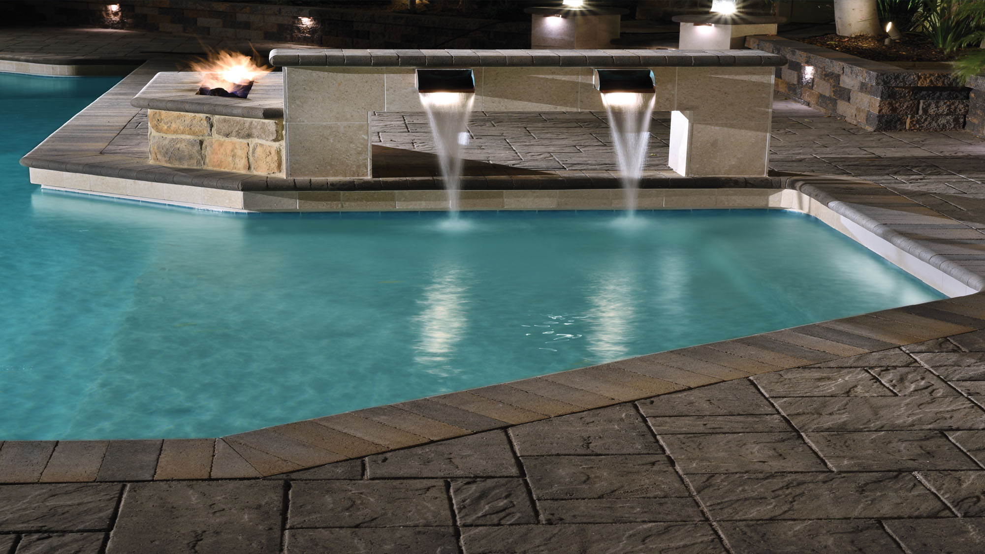 Pool surround Aztec Stone and Coping, Slate color