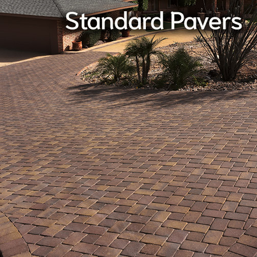 PPM Standard style pavers layed out in a large semi-circlular driveway.