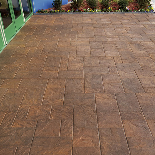 Sealed Aztec pavers in outdoor cafe