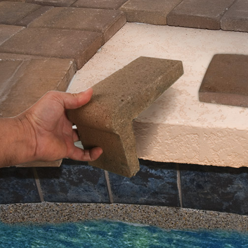 Veneer overlay example on pool edge
