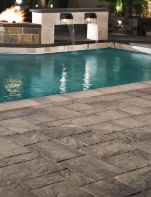Aztec pavers poolside