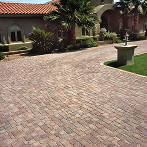 Tumbled paver driveway