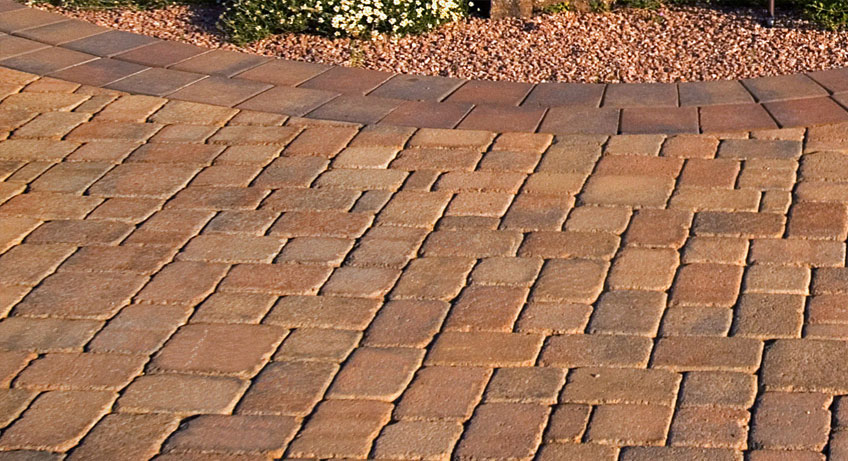 Tumbled paver walkway